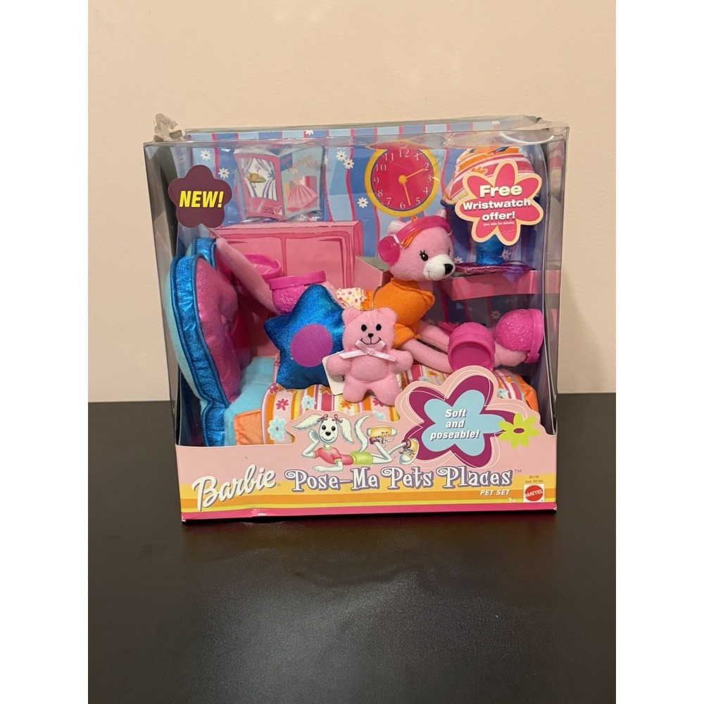 NIB‎ Barbie Pose Me Pets Places Pet Set Mattel 2002 B0185 Cat